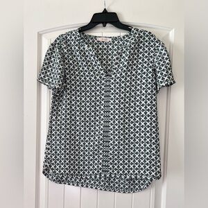 Tory Burch Monochrome Geometric Blouse